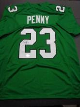 Rashaad Penny Philadelphia Eagles Autographed Custom Football Jersey Beckett Hologram