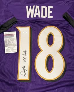 Dayton Wade Baltimore Ravens Autographed Custom Football Jersey JSA W coa