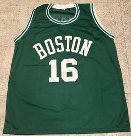 Tom Sanders Boston Celtics Autographed & Inscribed Custom Basketball Jersey JSA W coa
