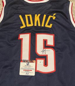 Nikola Jokic Denver Nuggets Autographed Custom Basketball Jersey GA coa