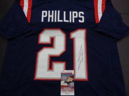 Adrian Phillips New England Patriots Autographed Custom Football Jersey JSA W coa