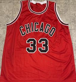 Scottie Pippen Chicago Bulls Autographed Custom Basketball Jersey GA coa