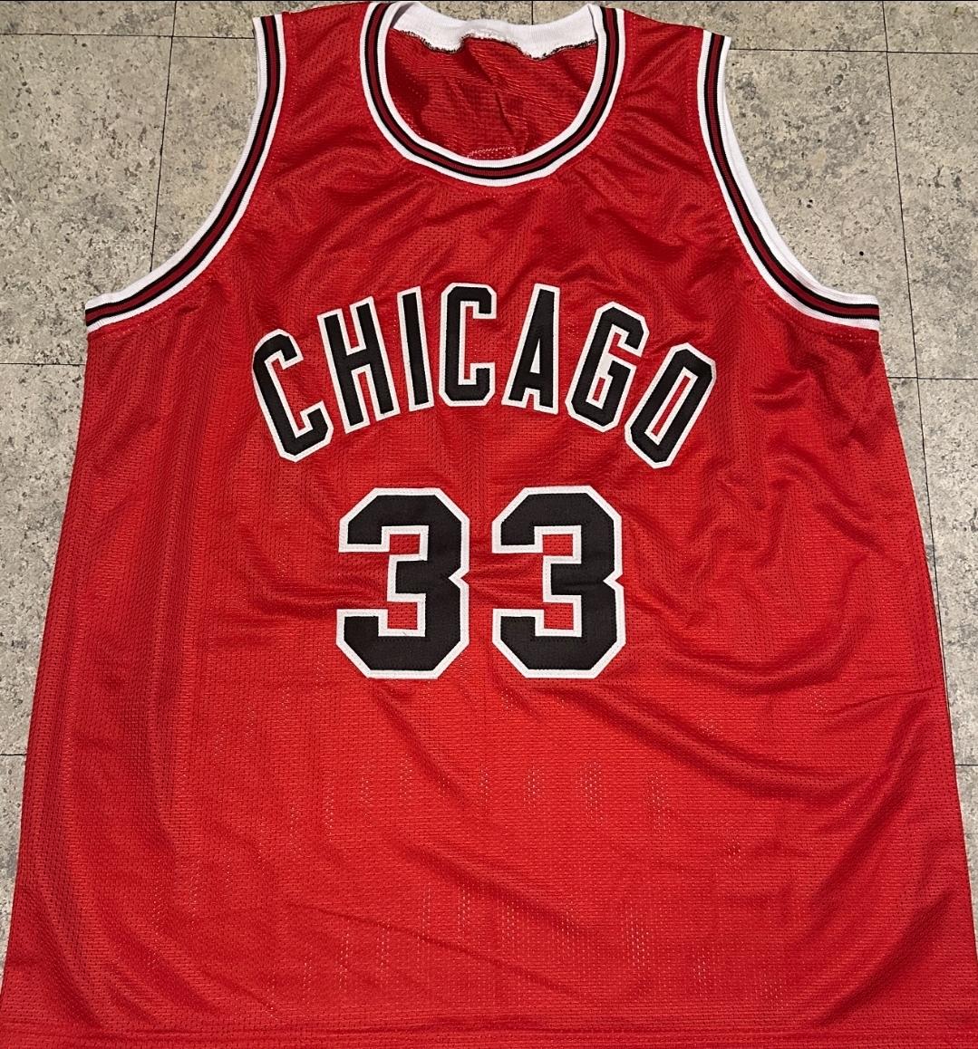 Scottie Pippen Chicago Bulls Autographed Custom Basketball Jersey GA coa
