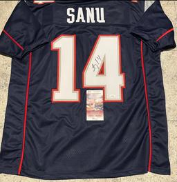 Mohamed Sanu New England Patriots Autographed Custom Football Jersey JSA W coa