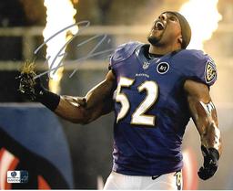 Ray Lewis Baltimore Ravens Autographed 8x10 Photo coa *2