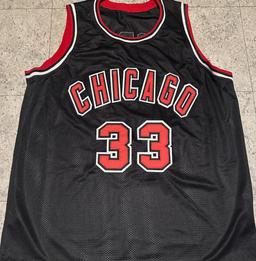 Scottie Pippen Chicago Bulls Autographed Custom Basketball Jersey coa