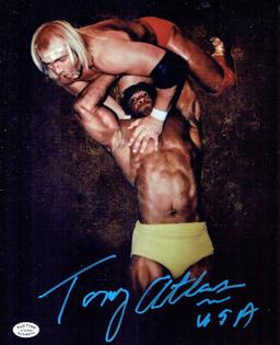 Tony Atlas WWE/WWF Autographed 8x10 Powerslamming Hogan Photo coa
