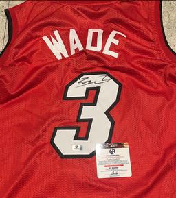 Dwayne Wade Miami Heat Autographed Custom Basketball Jersey coa