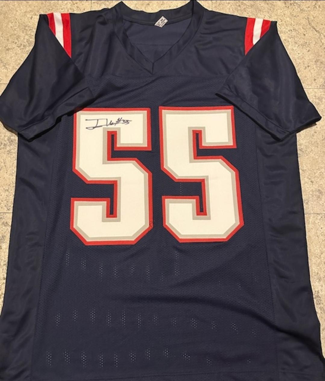 Josh Uche New England Patriots Autographed Custom Football Style Jersey coa