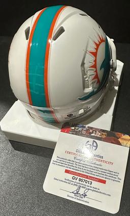 Tua Tagovailoa Miami Dolphins Autographed Riddell Mini Helmet coa