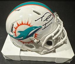 Tua Tagovailoa Miami Dolphins Autographed Riddell Mini Helmet coa