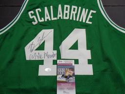 Brian Scalabrine Boston Celtics Autographed & Ins Custom Basketball Jersey coa
