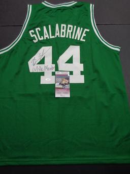 Brian Scalabrine Boston Celtics Autographed & Ins Custom Basketball Jersey coa