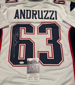 Joe Andruzzi New England Patriots Autographed Custom Football Jersey coa