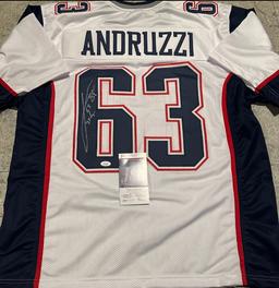 Joe Andruzzi New England Patriots Autographed Custom Football Jersey coa