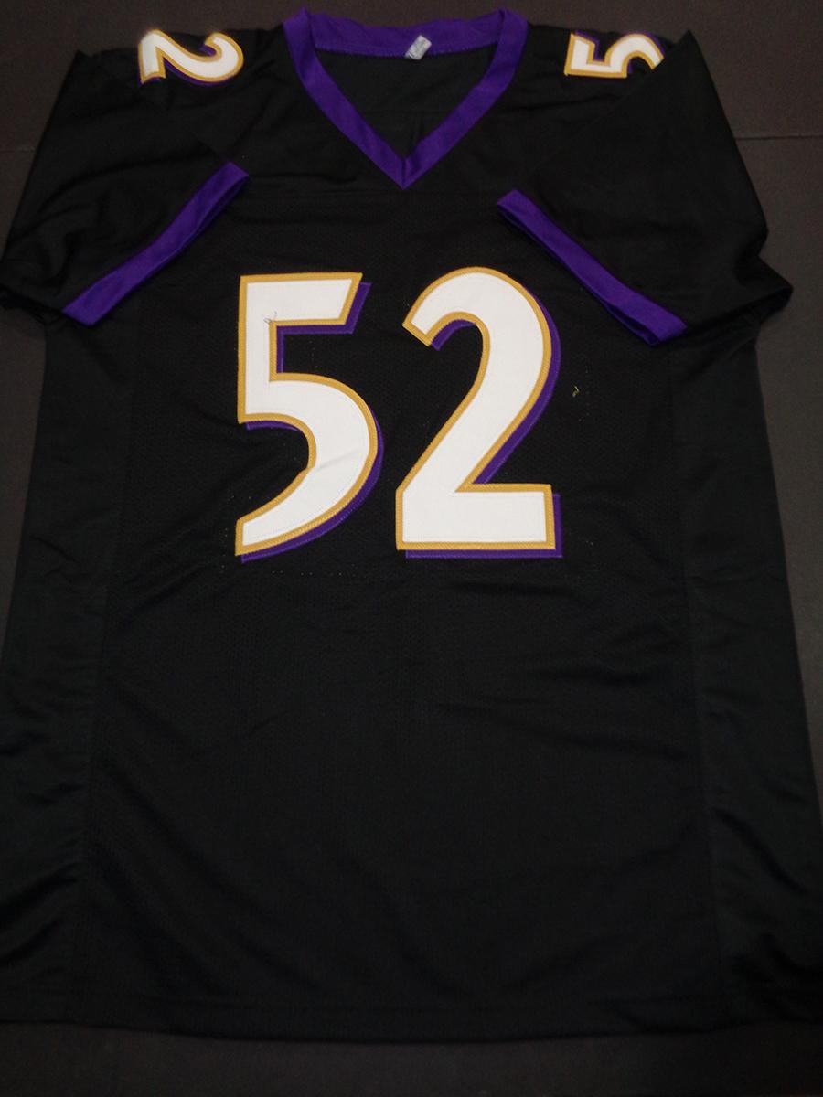 Ray Lewis Baltimore Ravens Autographed Custom Football Jersey coa