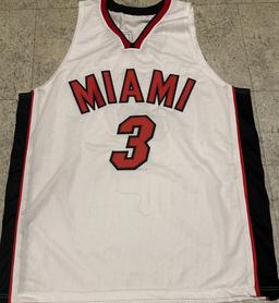 Dwayne Wade Miami Heat Autographed Custom Basketball Jersey coa