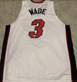 Dwayne Wade Miami Heat Autographed Custom Basketball Jersey coa
