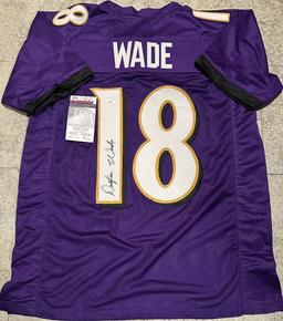 Dayton Wade Baltimore Ravens Autographed Custom Football Jersey coa