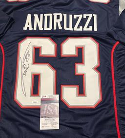 Joe Andruzzi New England Patriots Autographed Custom Football Jersey coa
