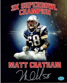 Matt Chatham New England Patriots Autographed 8x10 Photo coa