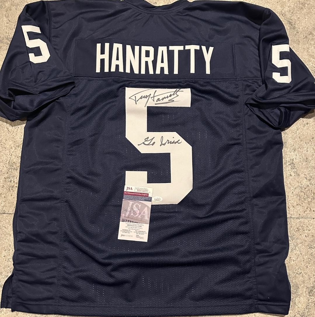 Terry Hanratty Notre Dame Autographed & Insc Custom Football Jersey coa