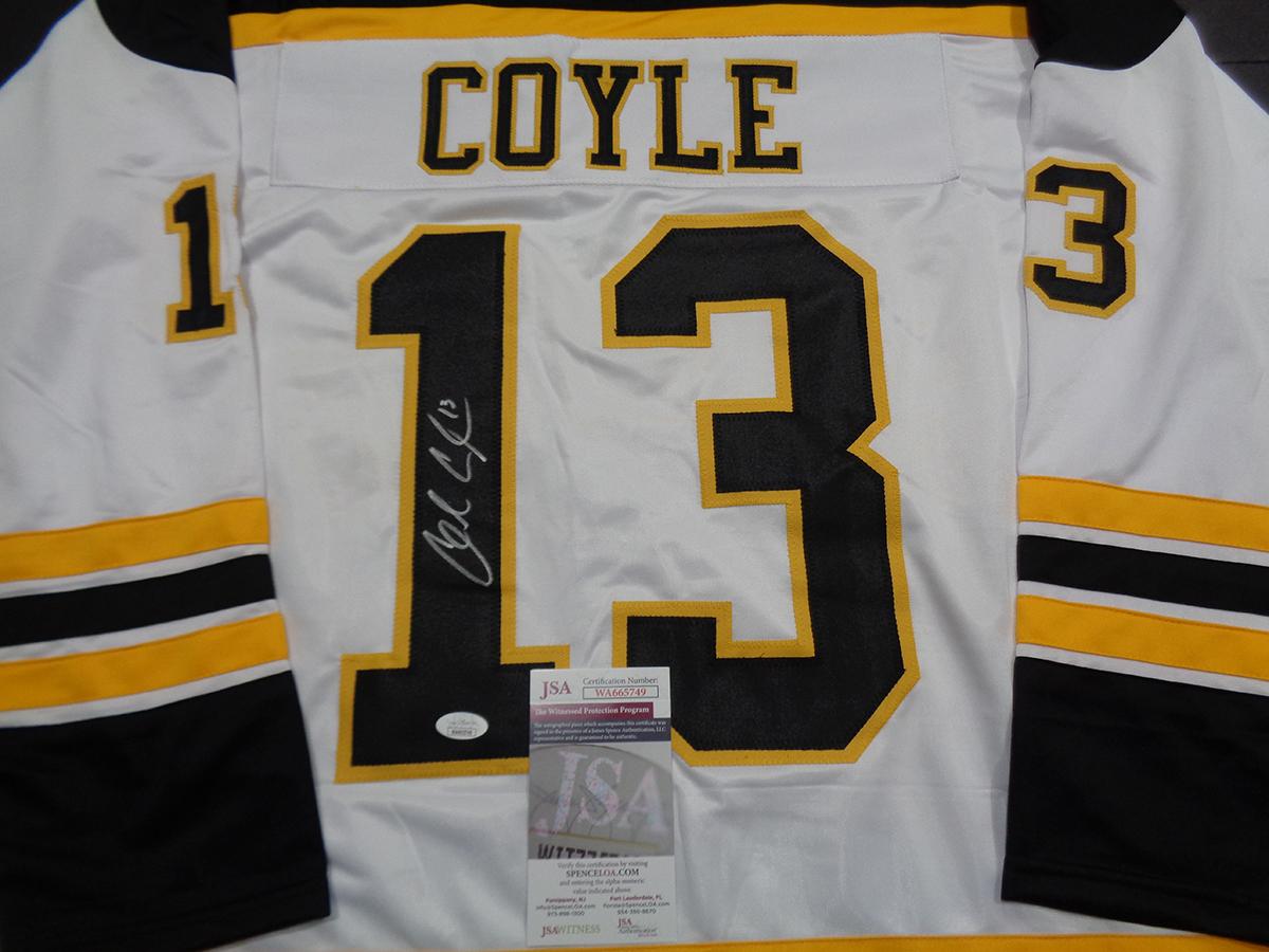 Charlie Coyle Boston Bruins Autographed Custom Hockey Jersey coa