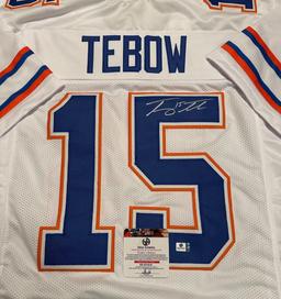 Tim Tebow Florida Gators Autographed Custom Football Jersey coa