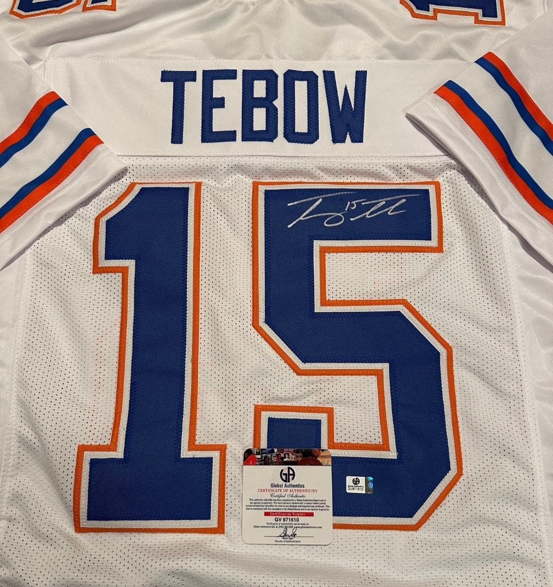 Tim Tebow Florida Gators Autographed Custom Football Jersey coa