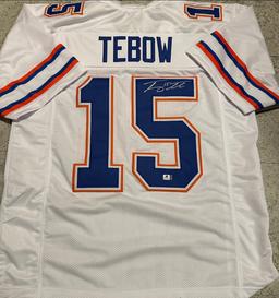 Tim Tebow Florida Gators Autographed Custom Football Jersey coa
