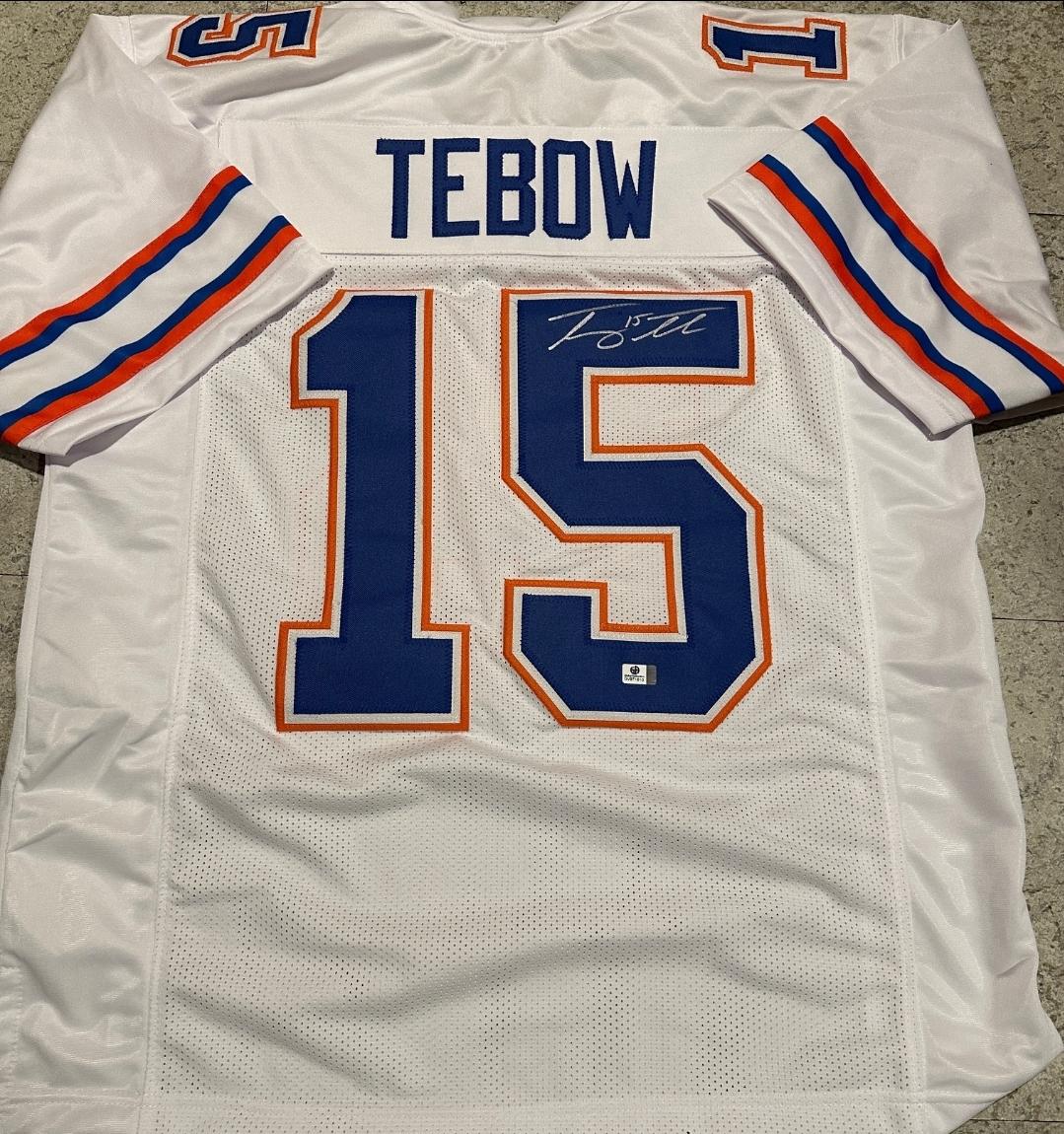 Tim Tebow Florida Gators Autographed Custom Football Jersey coa