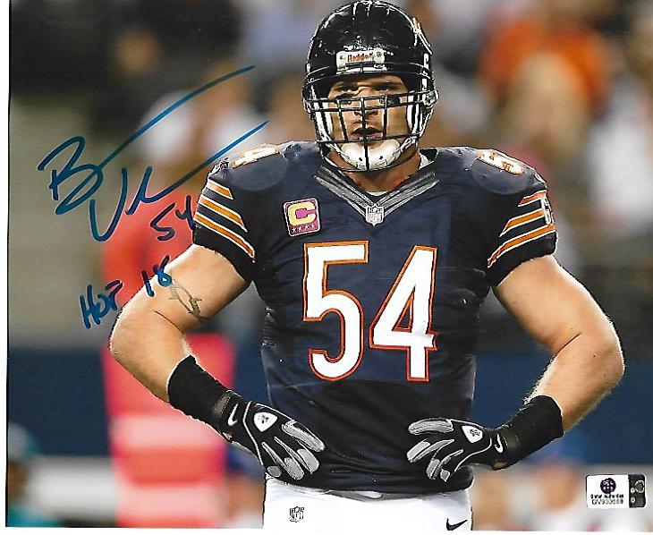 Brian Urlacher Chicago Bears Autographed 8x10 Photo coa