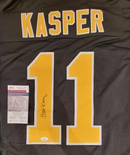 Steve Kasper Boston Bruins Autographed Custom Hockey Jersey coa