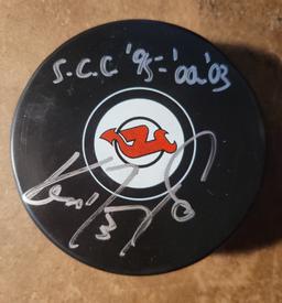 Ken Daneyko New Jersey Devils Autographed & Insc Hockey Puck Hologram