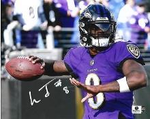 Lamar Jackson Baltimore Ravens Autographed 8x10 Photo coa