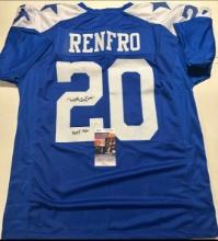 Mel Renfro Dallas Cowboys Autographed & Insc Custom Football Jersey coa