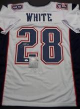 James White New England Patriots Autographed Custom Football Jersey coa