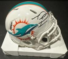 Tua Tagovailoa Miami Dolphins Autographed Riddell Mini Helmet coa