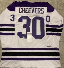 Gerry Cheevers Cleveland Crusaders Autographed & Ins Custom Hockey Jersey coa