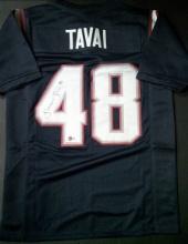 Jehlani Tavai New England Patriots Autographed Custom Football Jersey Holo
