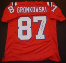 Rob Gronkowski New England Patriots Autographed Custom Football Jersey coa