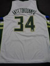 Giannis Antetokounmpo Milwaukee Bucks Custom Basketball Jersey coa
