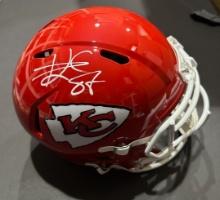 Travis Kelce Kansas City Chiefs Autographed Riddell Replica Full Size Helmet coa