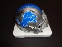 Calvin Johnson Detroit Lions Autographed Riddell Mini-Helmet coa