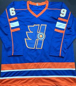 Doug Smith The Goon/Doug Glatt Autographed & Ins Custom Hockey Jersey coa
