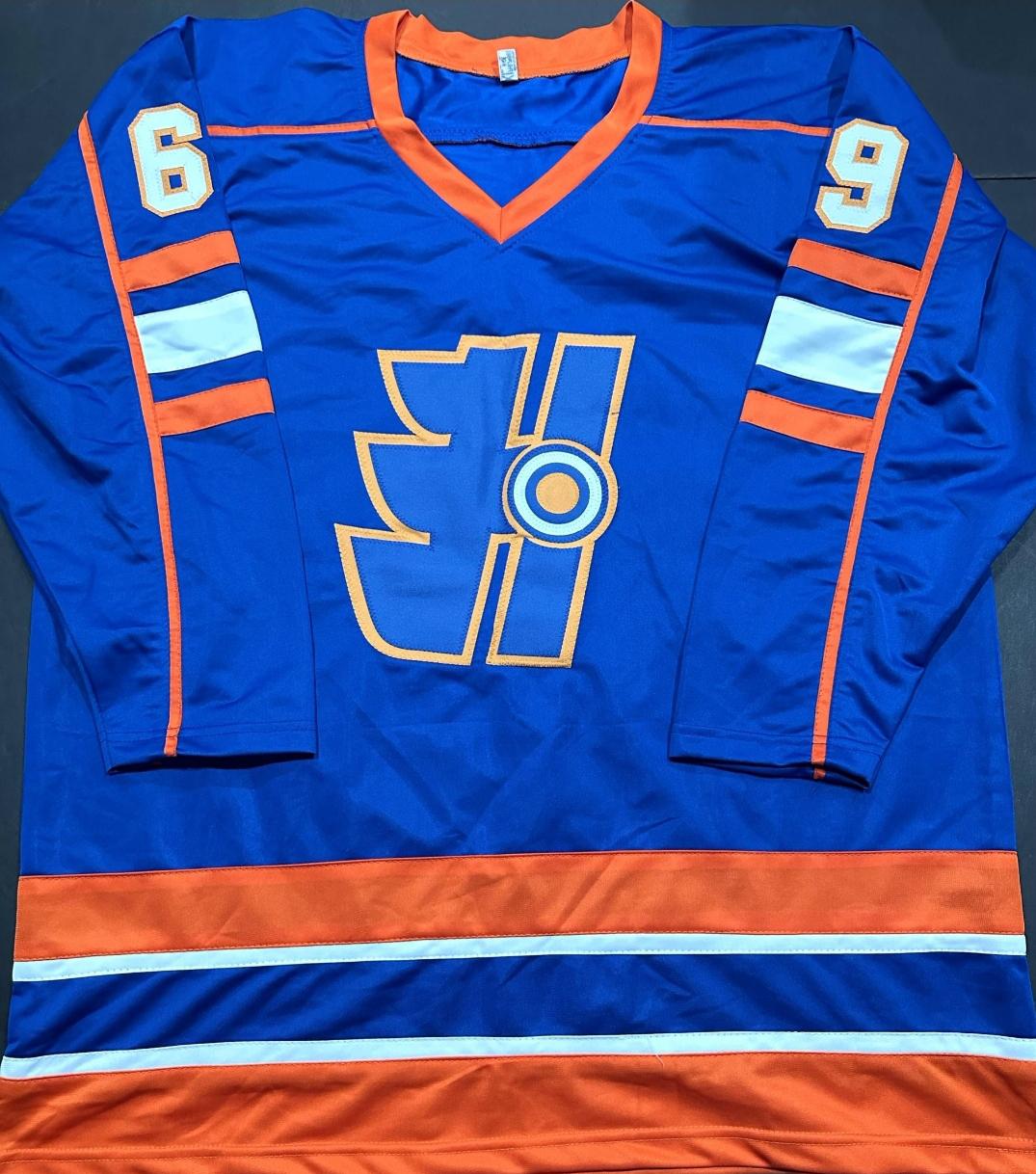 Doug Smith The Goon/Doug Glatt Autographed & Ins Custom Hockey Jersey coa