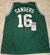 Tom Sanders Boston Celtics Autographed & Ins Custom Basketball Jersey coa