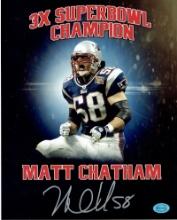 Matt Chatham New England Patriots Autographed 8x10 Photo coa *1