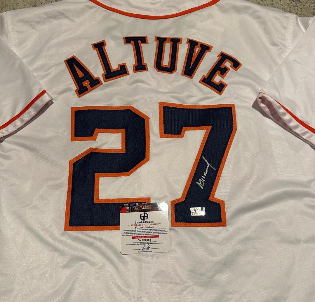 Jose Altuve Houston Astros Autographed Custom Baseball Jersey coa