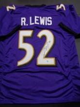 Ray Lewis Baltimore Ravens Autographed Custom Football Jersey coa